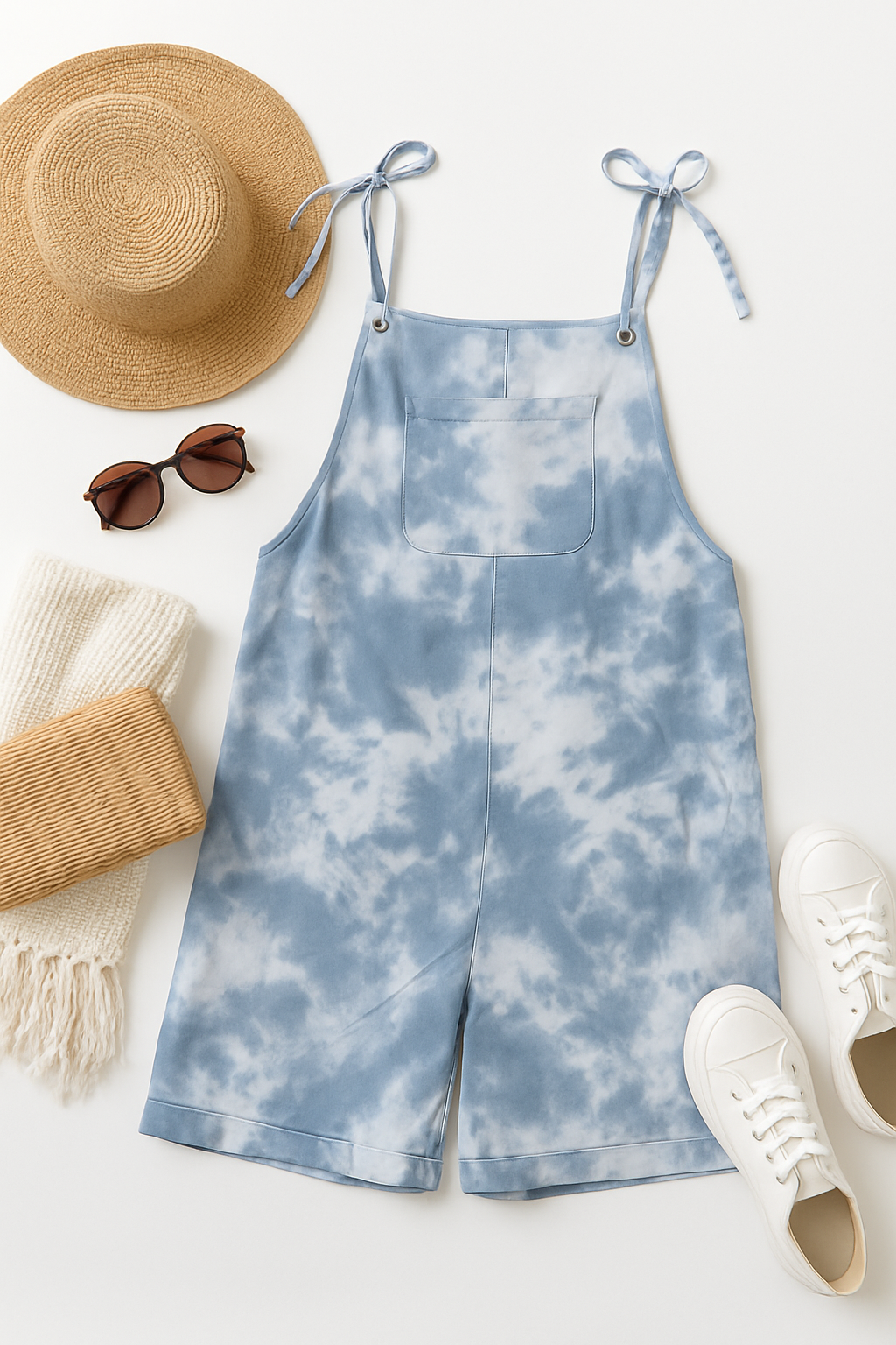 Sea Breeze Tie-Dye Overalls