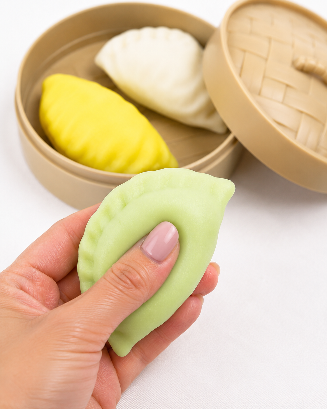 Potsticker Squishies – 3-Piece Sensory Fidget Set (Random Color)