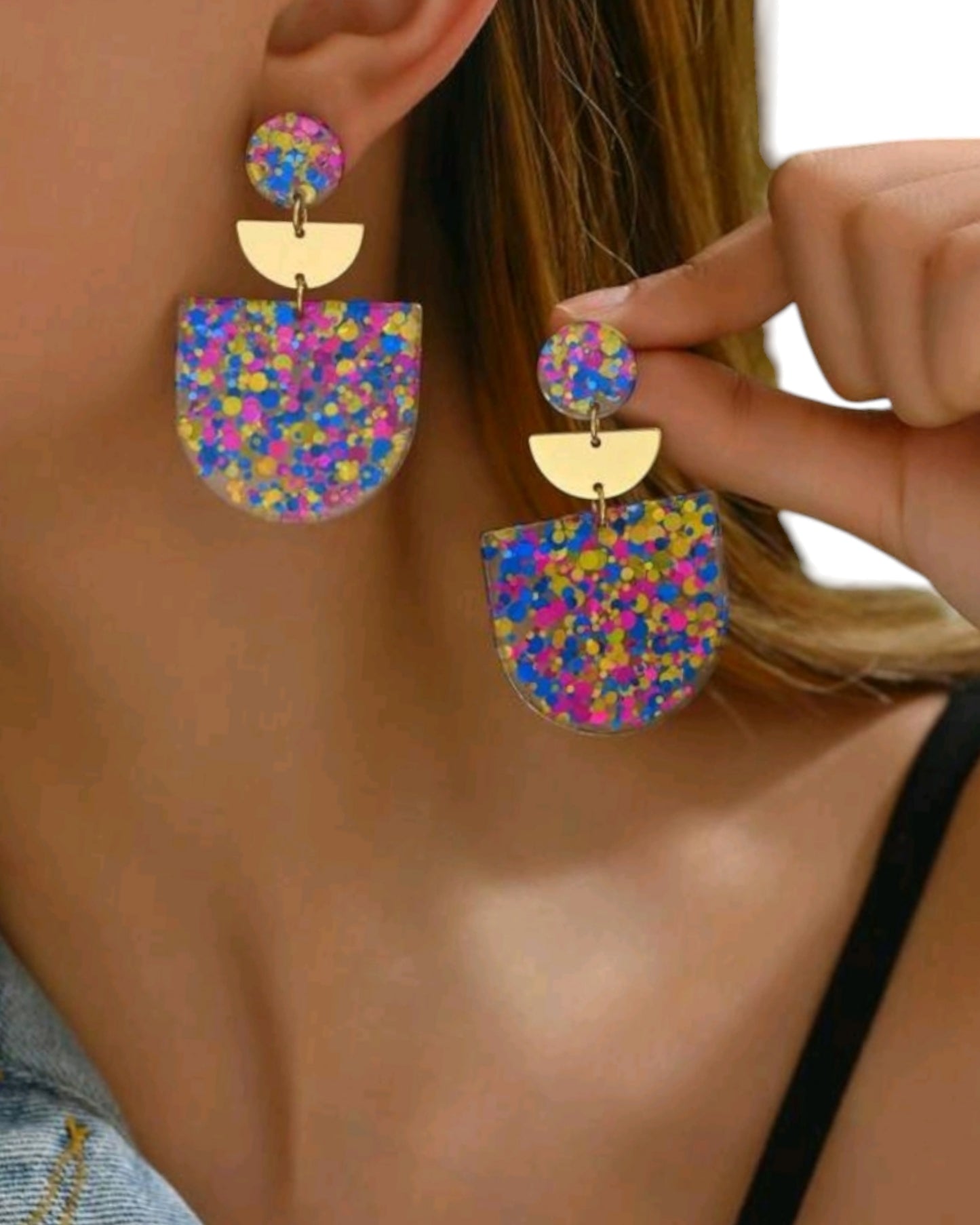 Glitter, Glitter, Bang-Bang Acrylic Eightweight Earrings