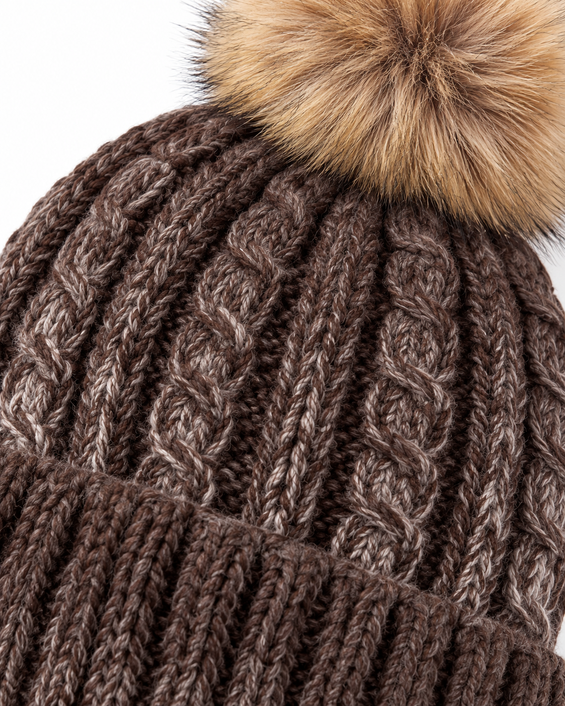 Everly Marled Cable Knit Pom Beanie