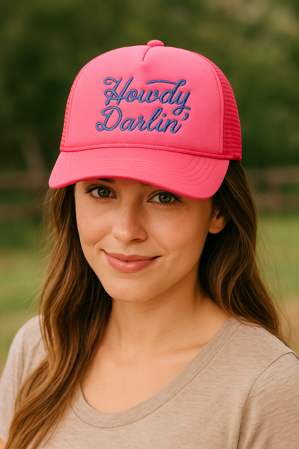 Howdy Darlin' Hot Pink Trucker Hat