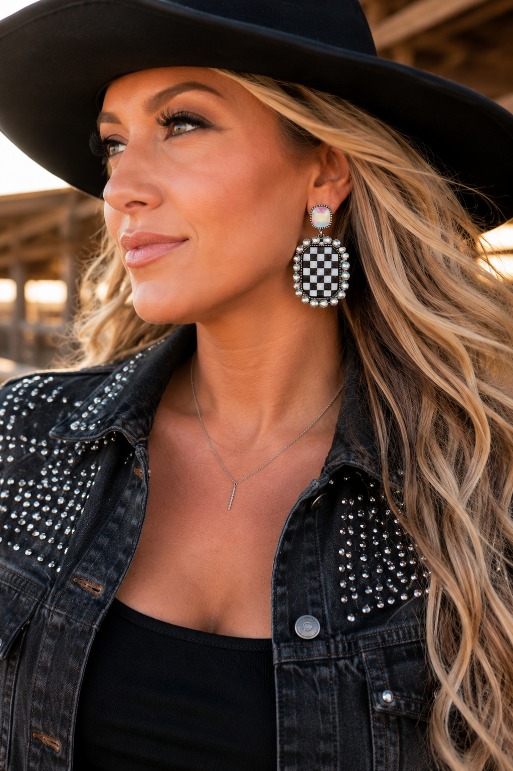 Checkmate Cowgirl Statement Earrings