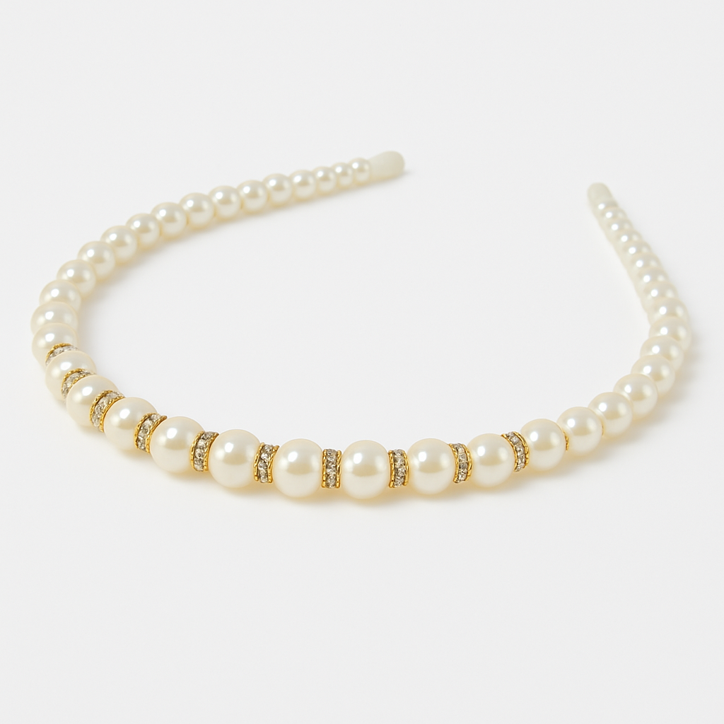 Princess Above All Faux Pearl and Rhinestone Hair Headband Accessories