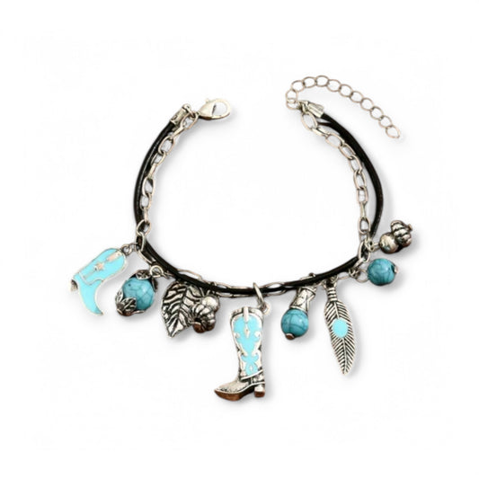 Classy Cowgirl Fashion Charm Bracelet