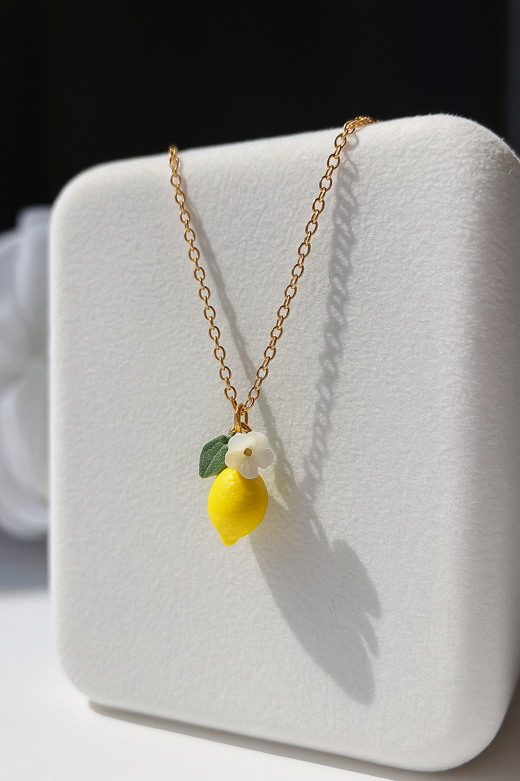 Squeeze The Day 3D Lemon Spring Summer Necklace