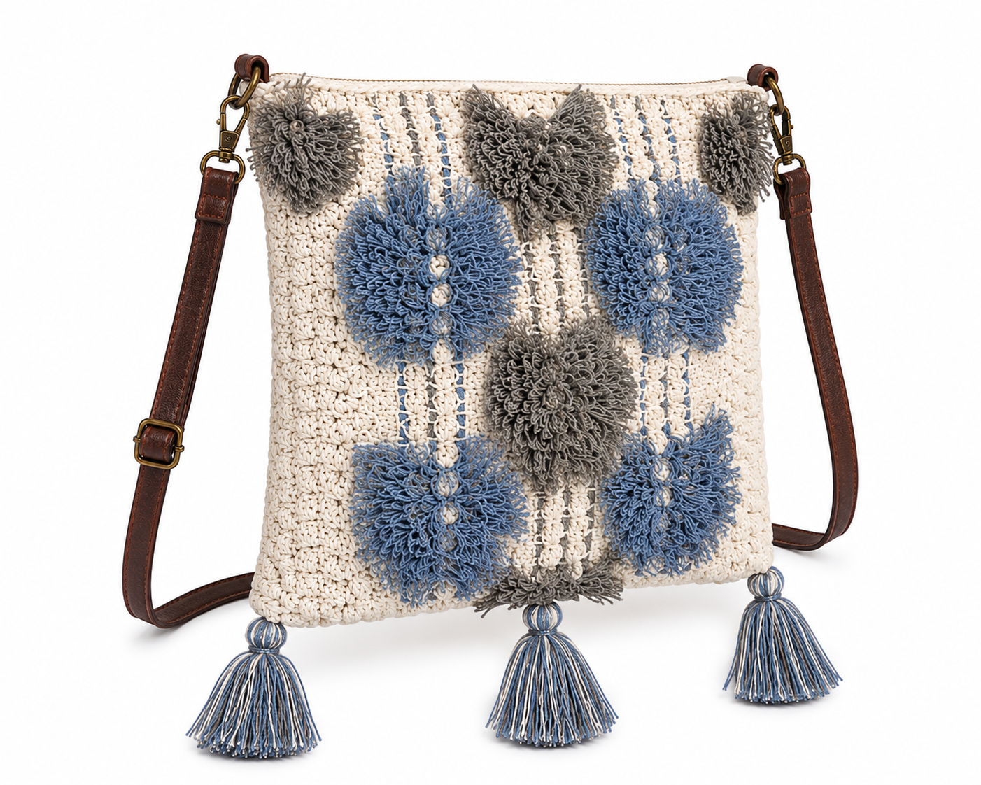 Harbor Bloom Crochet Crossbody Bag | Coastal Cottage Boho Shoulder Purse