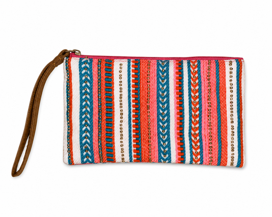 Sunset Stripe Wristlet