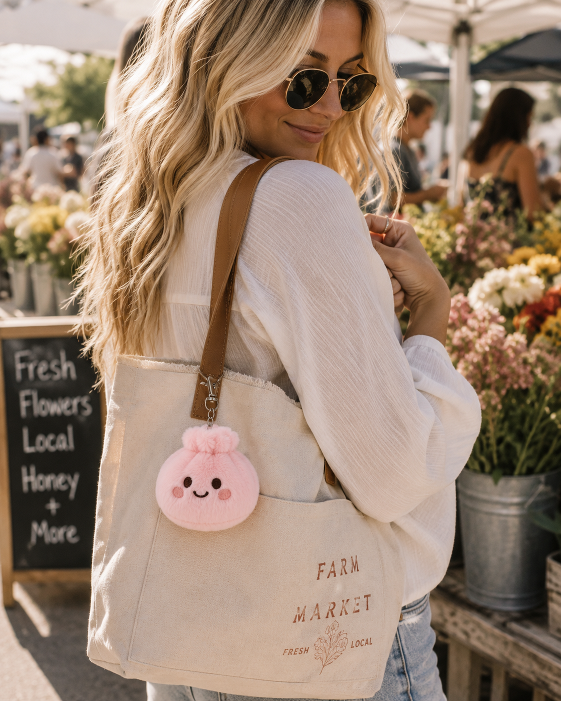 Happy Plush Dumpling Keychain