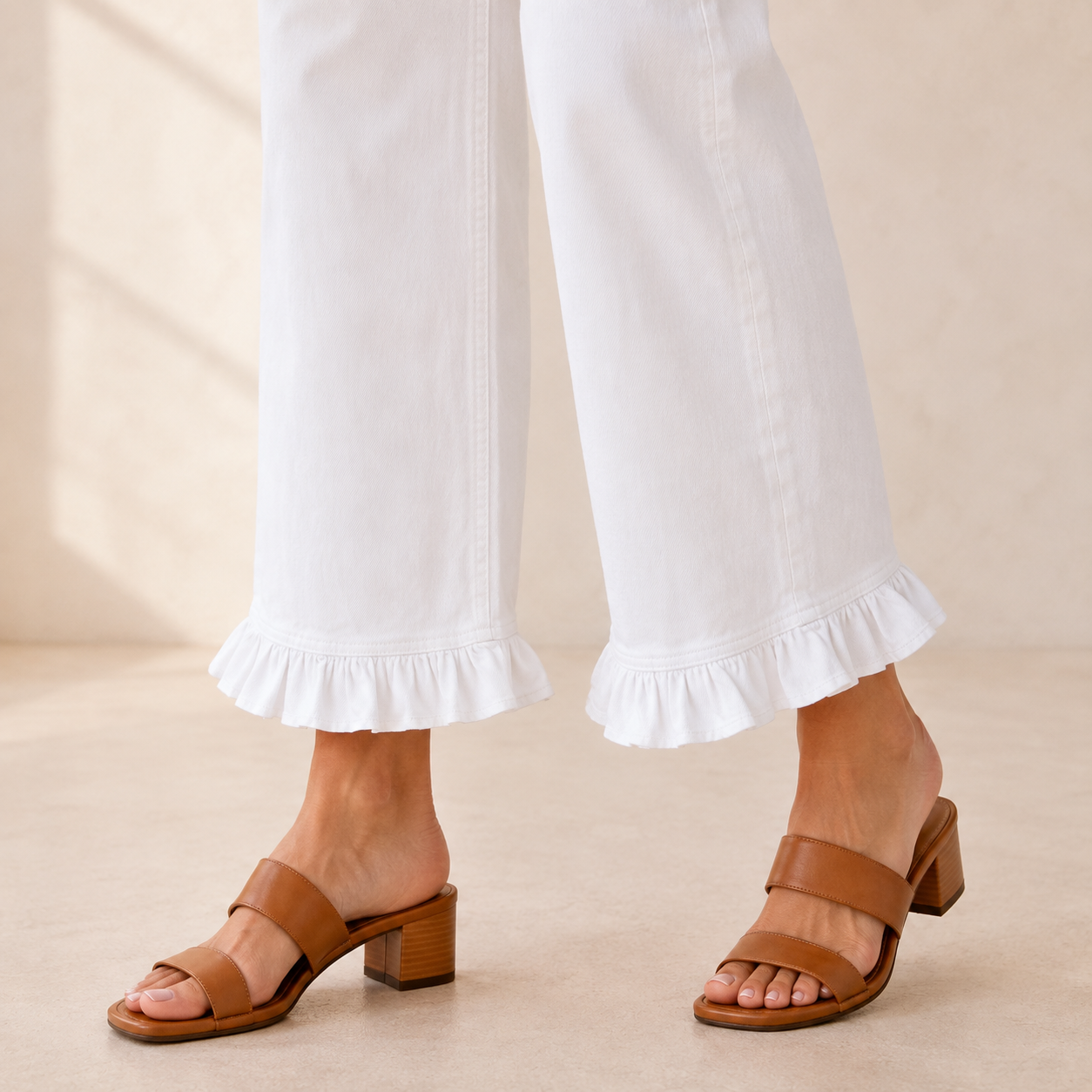 Golden Hour Ruffle-Hem Jeans
