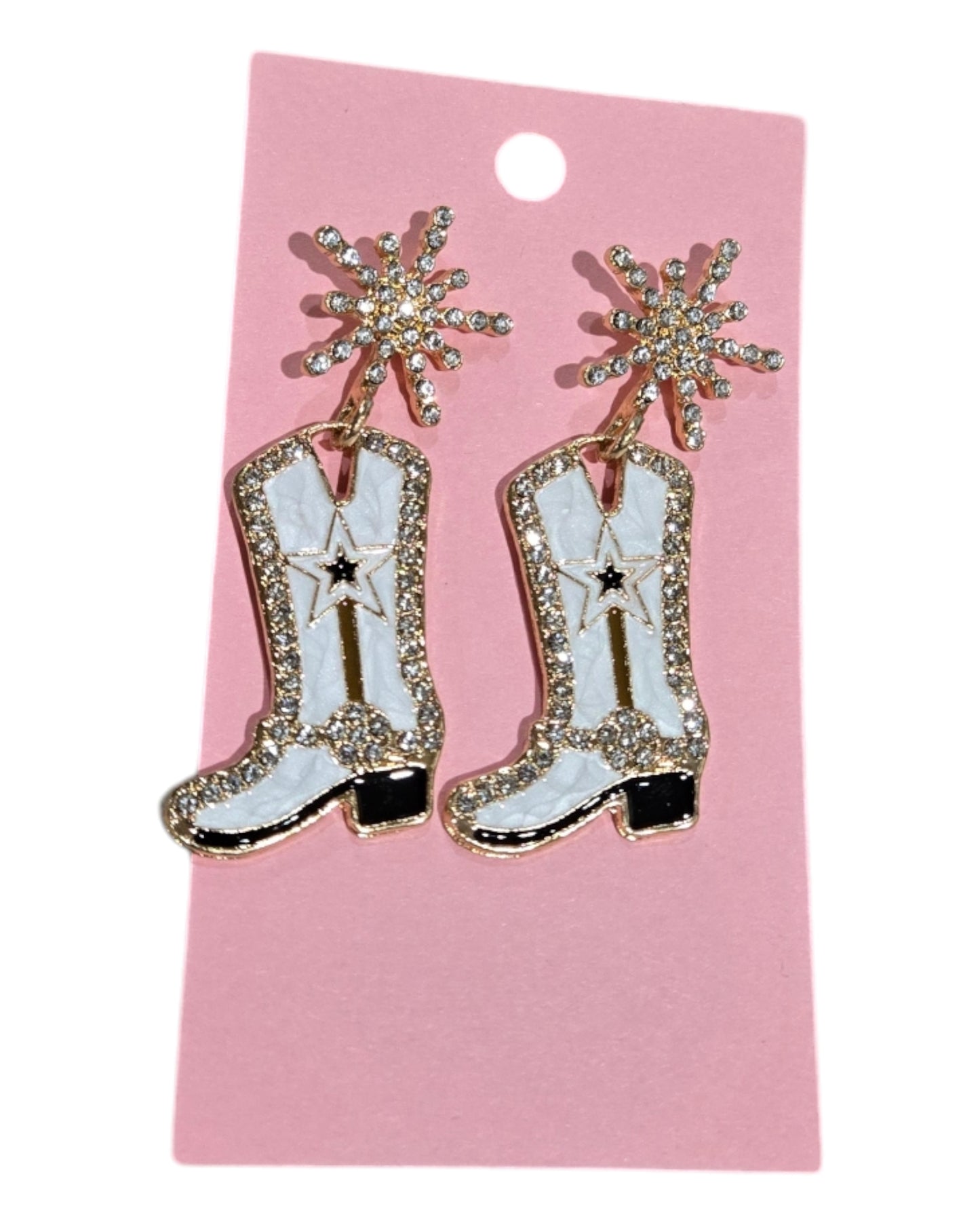 The Dolly Of Them All Glitz Western Fashion Boot Earrings