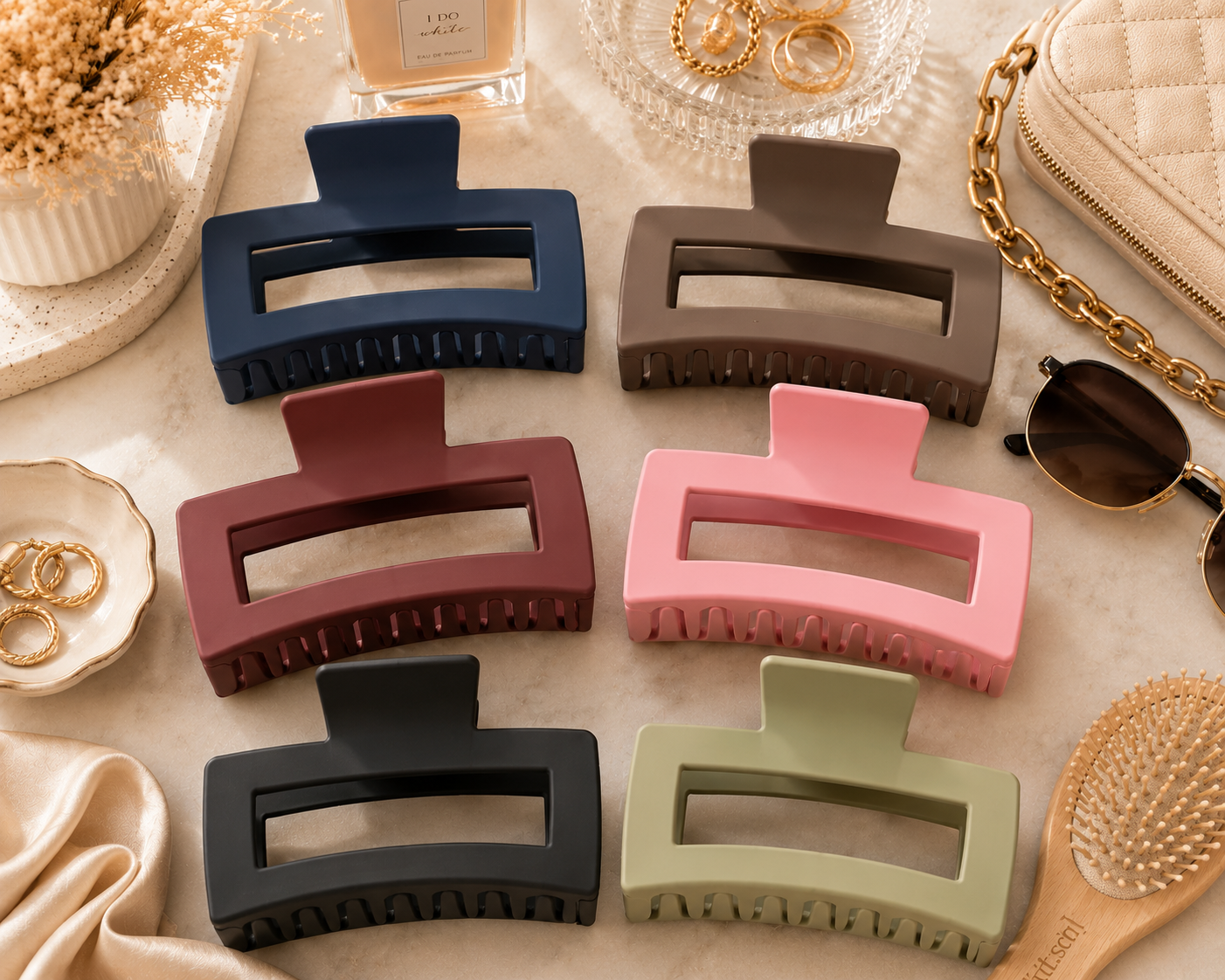 Everyday Matte Rectangle Claw Clip | Large Hair Clip