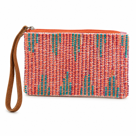 Coral Coast Beaded Wristlet | Coastal Cowgirl Boho Wristlet