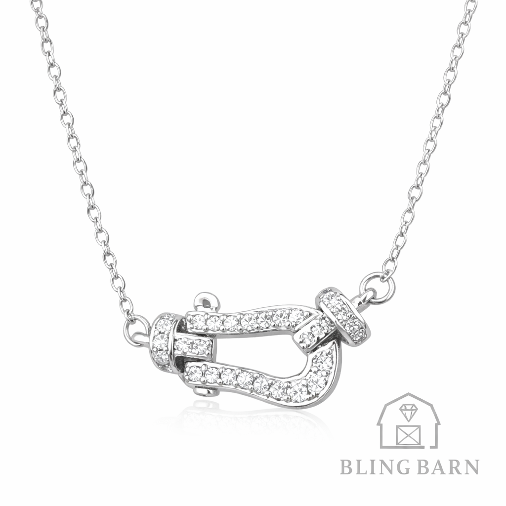 The Lucky Hold Pavé Horseshoe Necklace