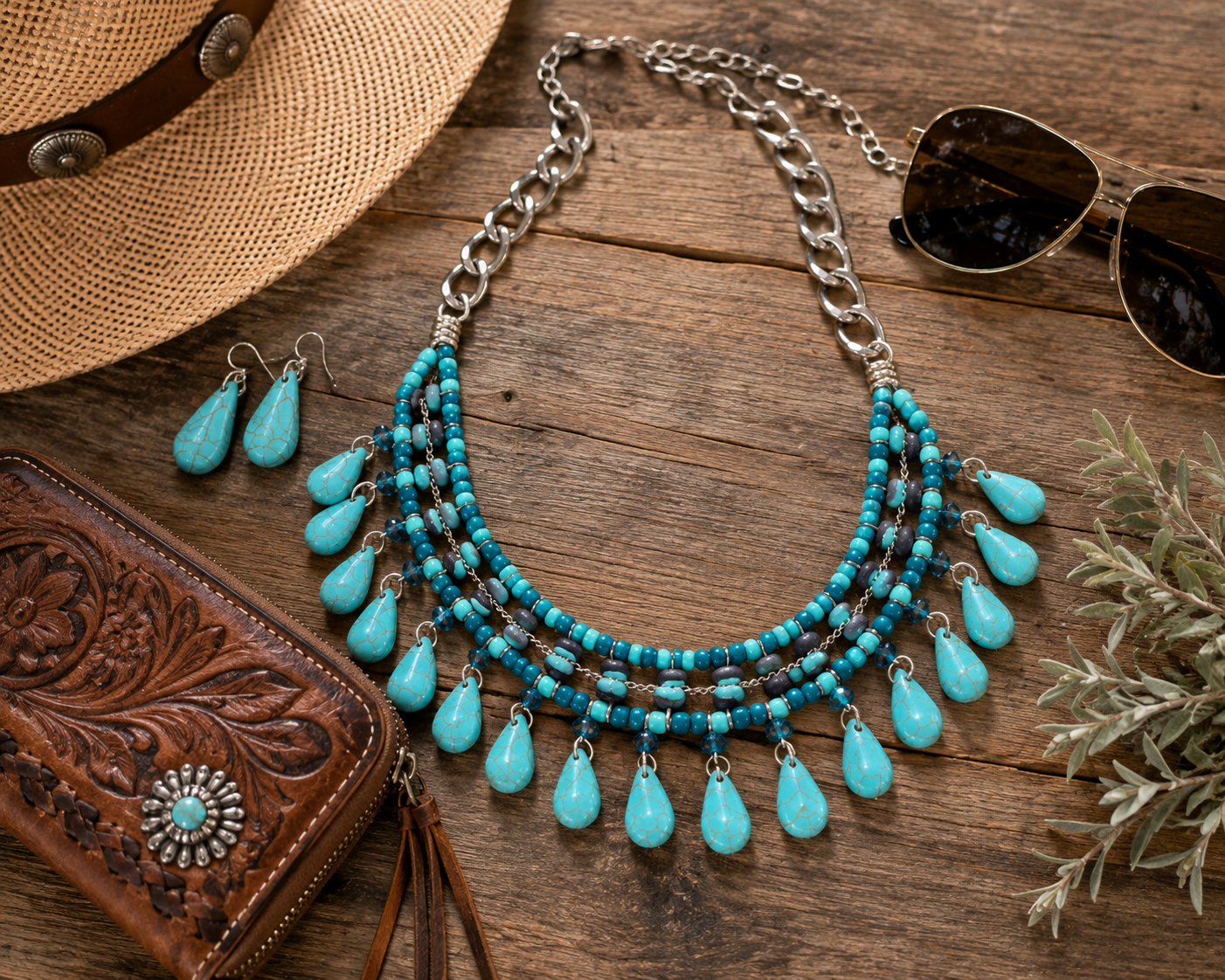 Laguna Turquoise Cascade Necklace