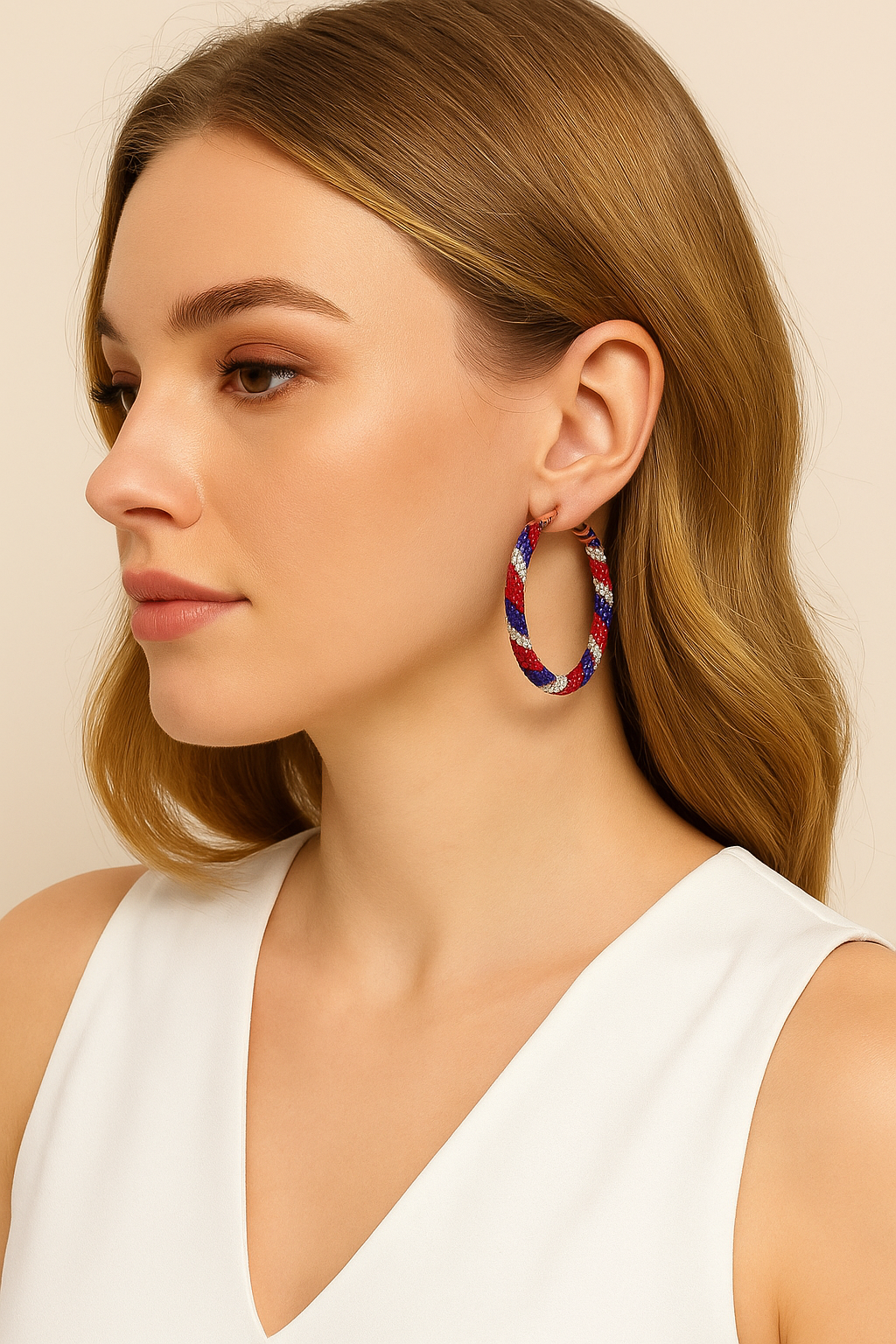 Star Spangled Hoop Earrings