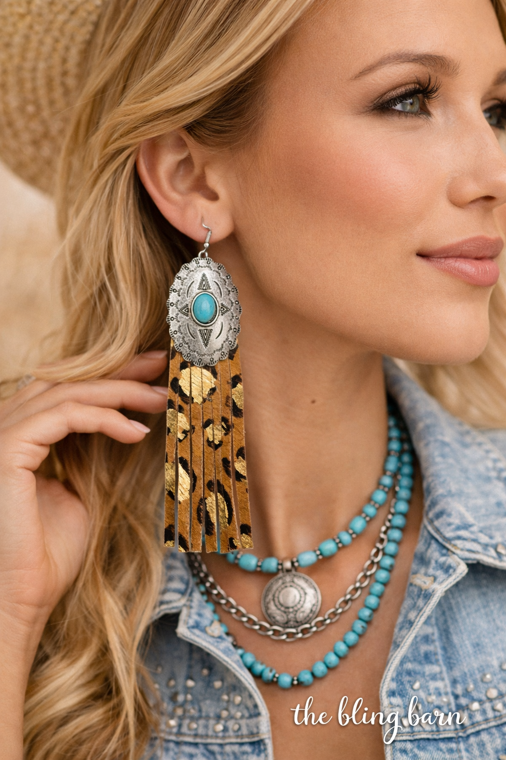 Golden Grit Concho Fringe Earrings