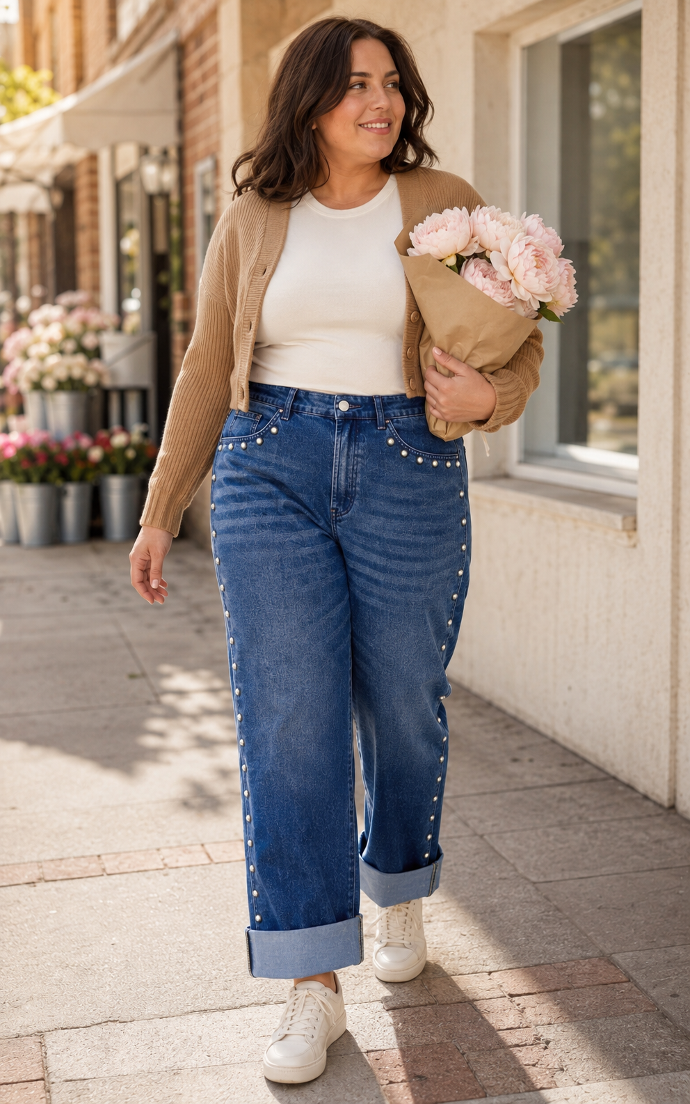 Midnight Row Studded Straight-Leg Jeans