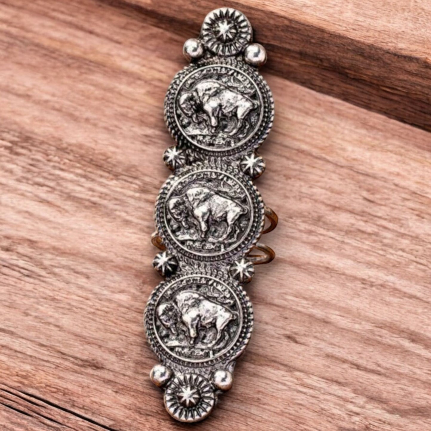 Rich In Buffalo Adjustable Statement Fashion Ring