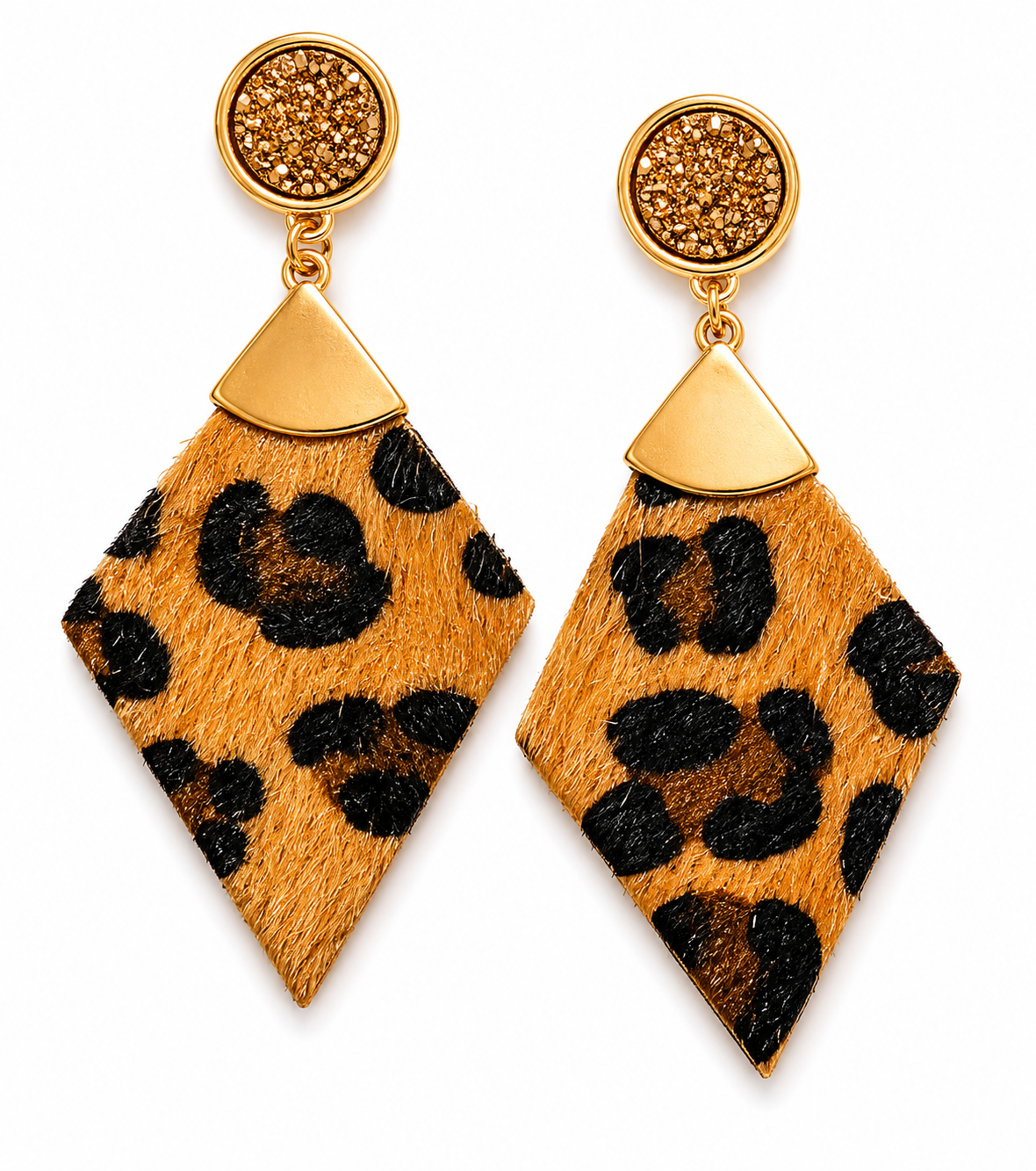 Golden Wildside Leopard Earrings