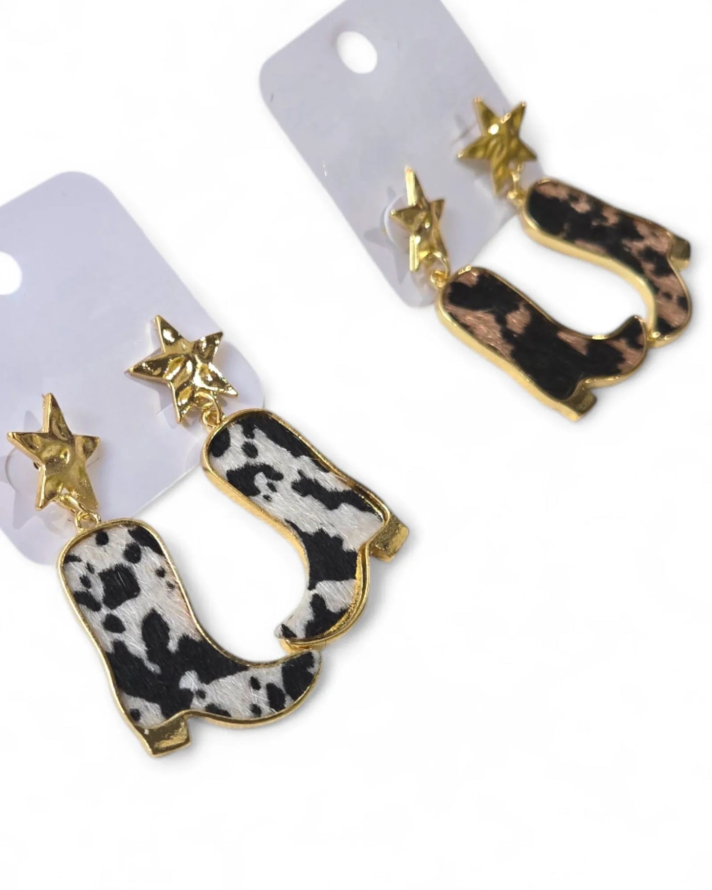 Until The Moos Come Home Western Boot Earrings