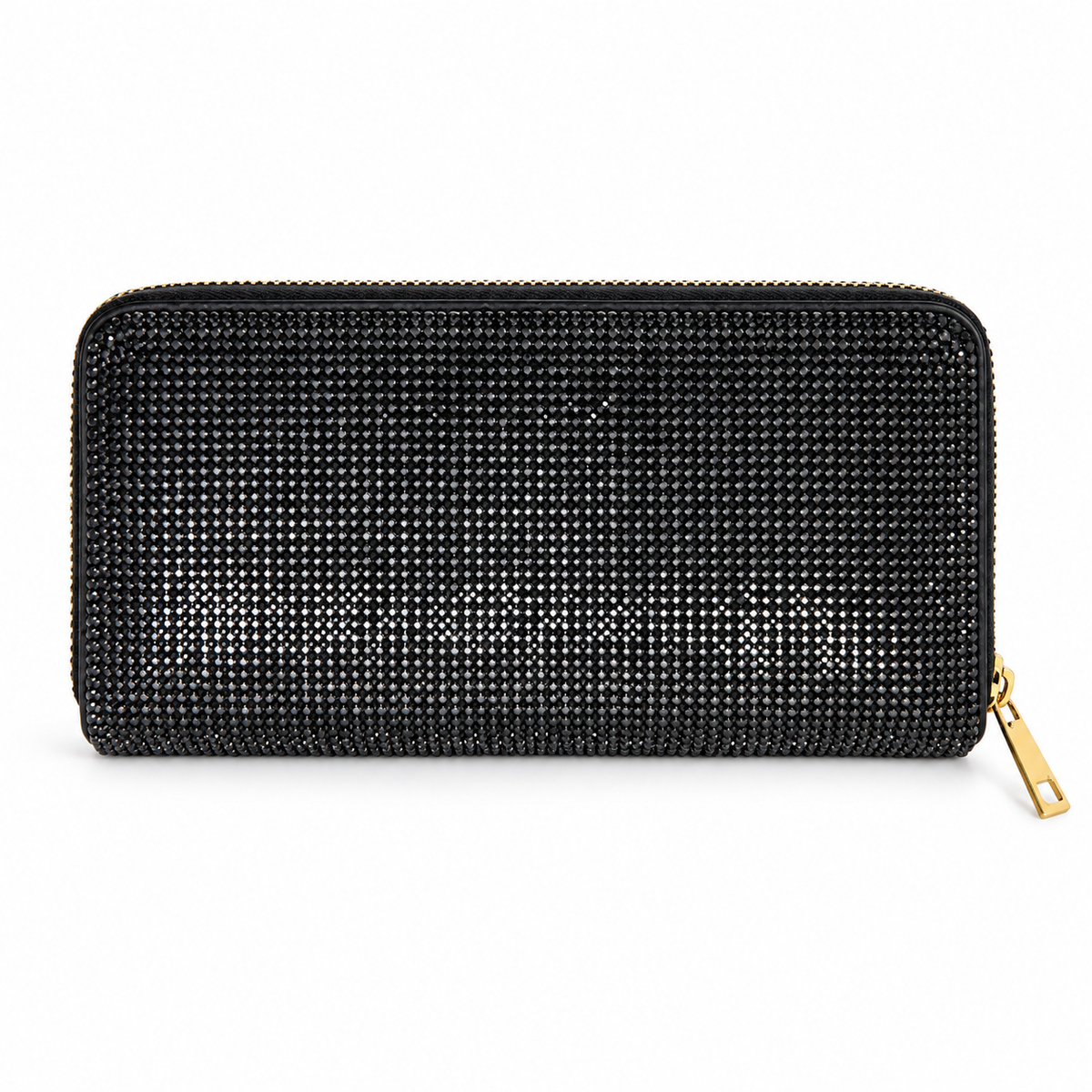 Midnight Spark Crystal Rhinestone Pave Zip Wallet