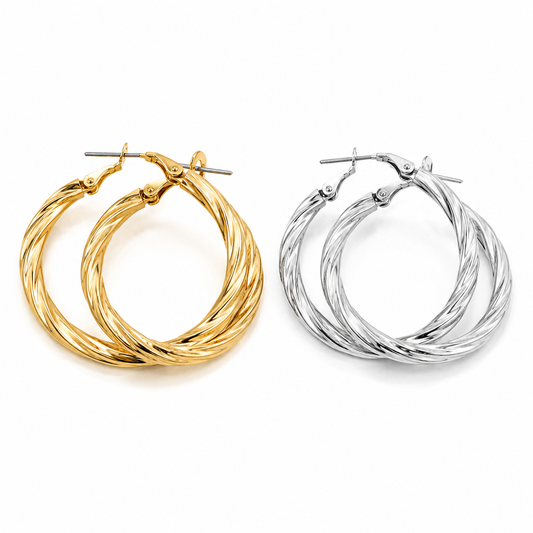 Twist and Shine Hoop Earrings
