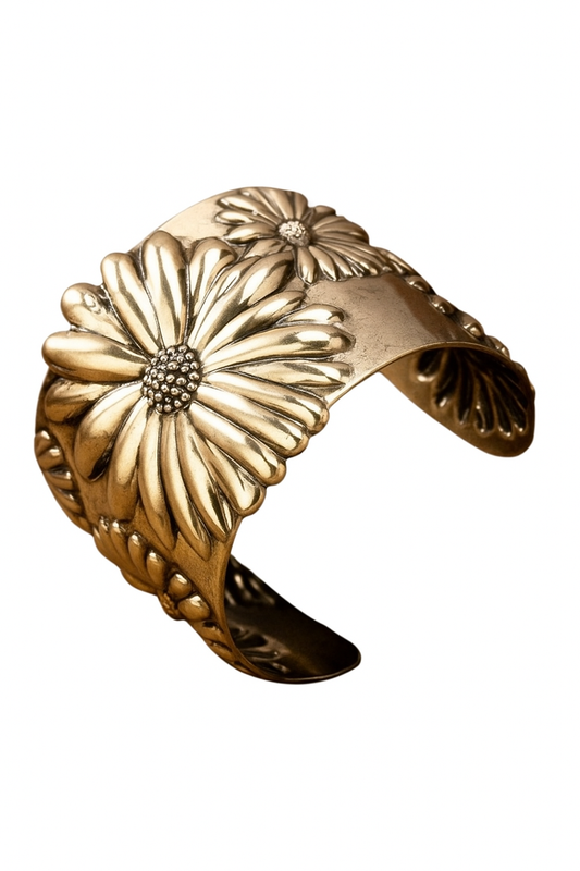 The Danielle Metal Open Back Flower Cuff