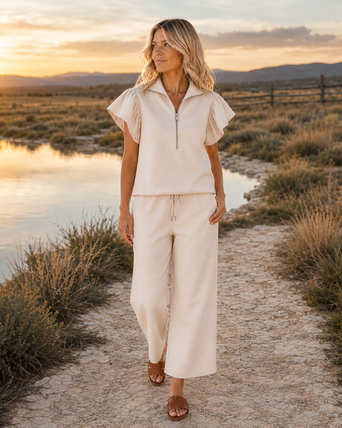 The Maren Textured Ruffle Set