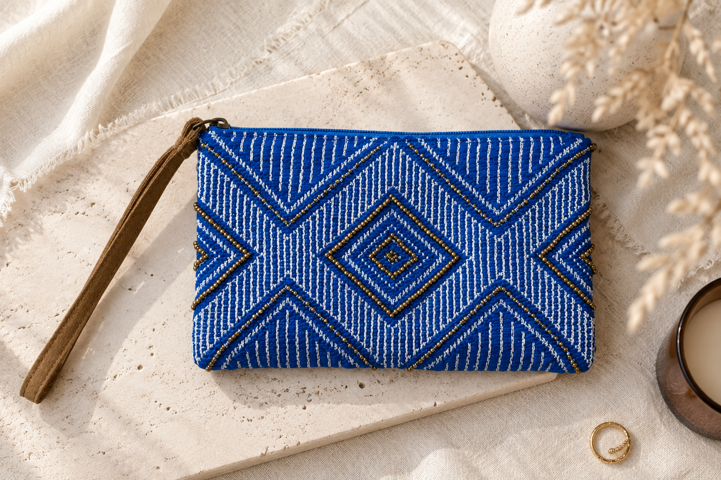 Santorini Beaded Wristlet