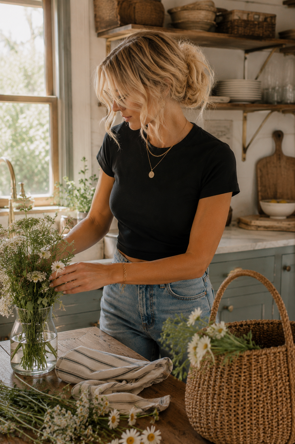 The Everyday Crop Tee- Black