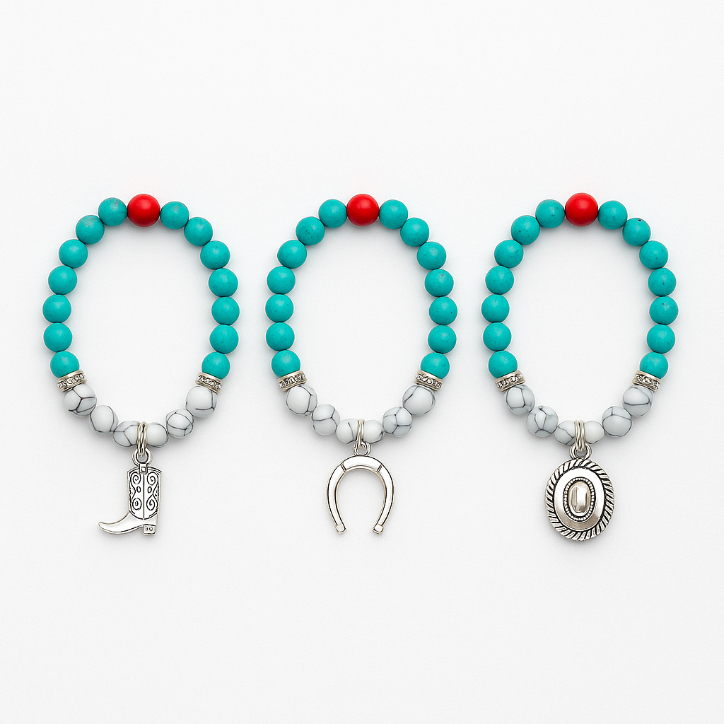 Just A Hint Of The West Stretch Crackle Stone Bracelet