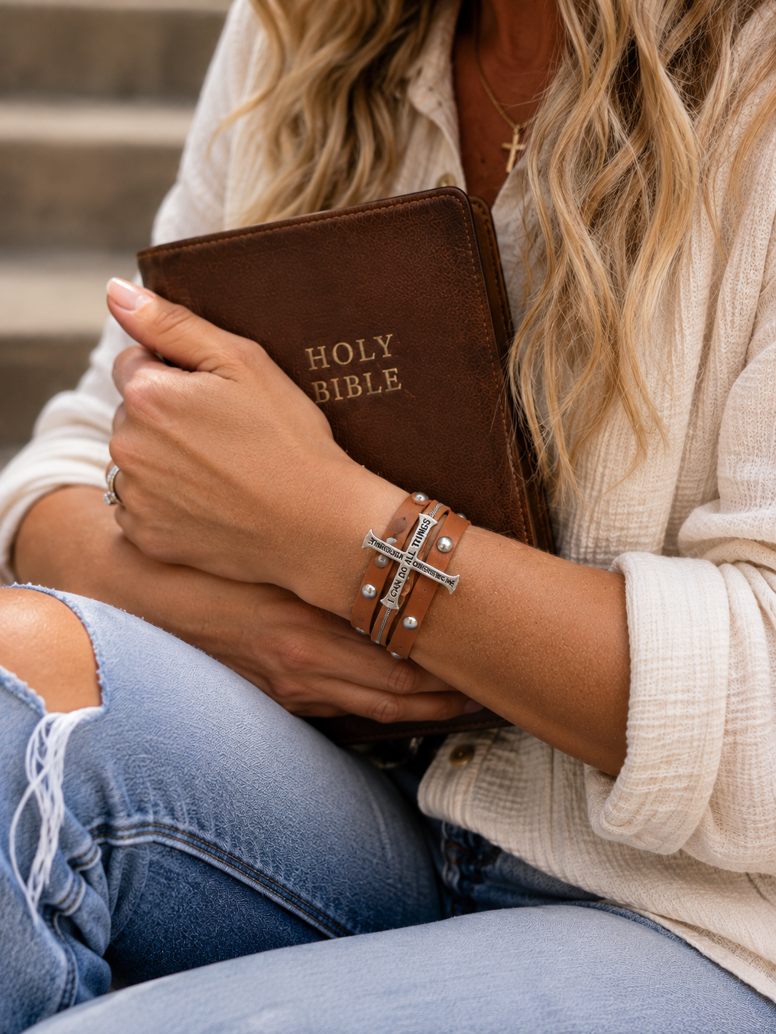 Strength Through Christ Wrap Bracelet