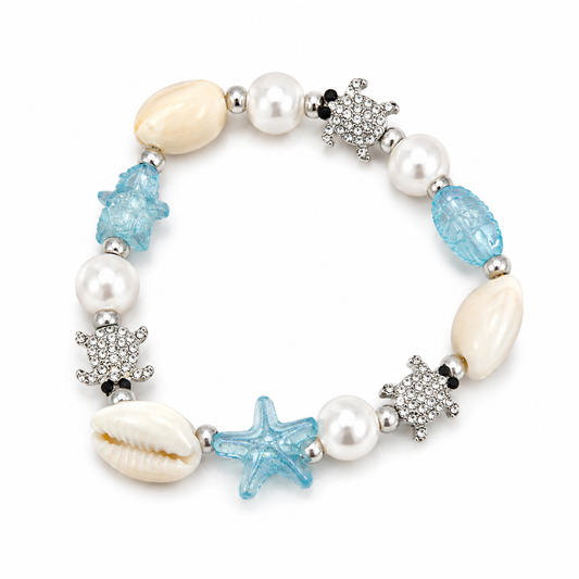 Tidal Treasure Bracelet Collection – Coastal Starfish, Pearl & Shell Stretch Bracelets | Beachy Boutique Jewelry