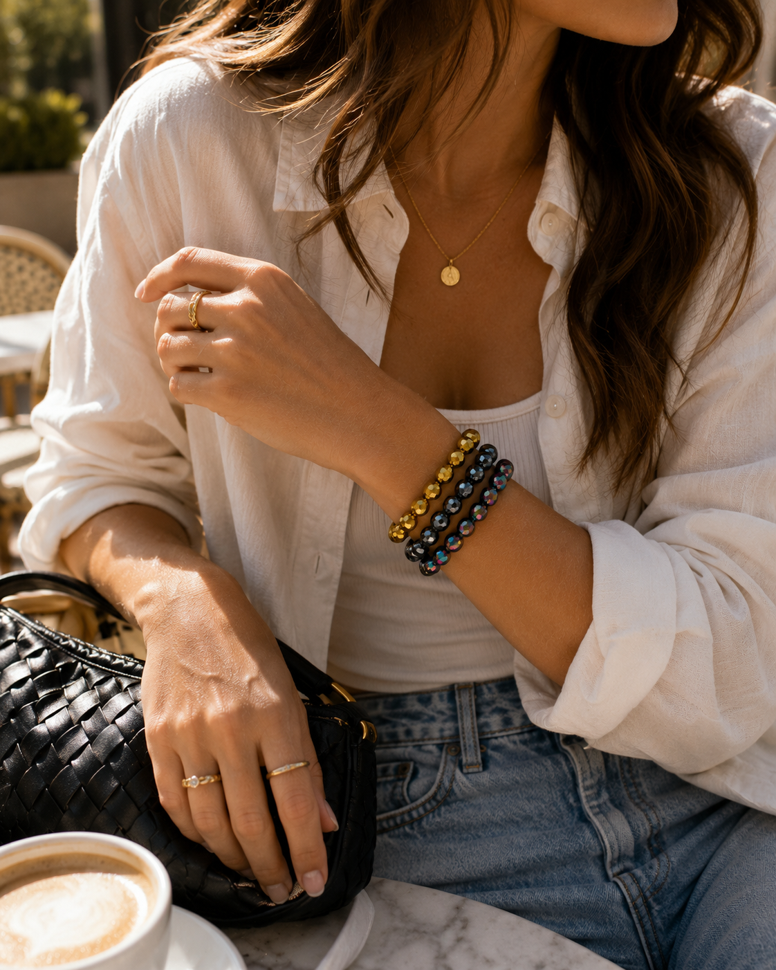 The Afterglow Glass Faceted Bracelet Collection