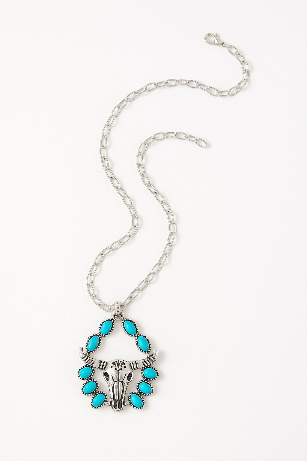 Take The Bull By The Horns Drop Pendant Western Fashion Necklace