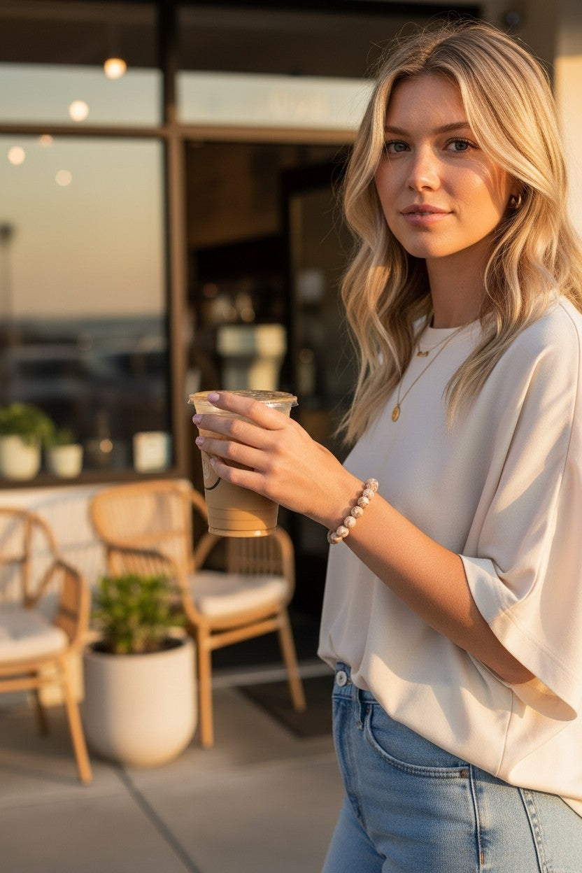 Tidewave Stackable Bracelet – Stretch Bead Bracelet in Multiple Colors