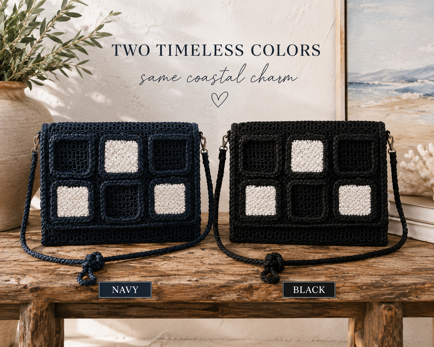Harbor Patchwork Woven Crossbody Bag