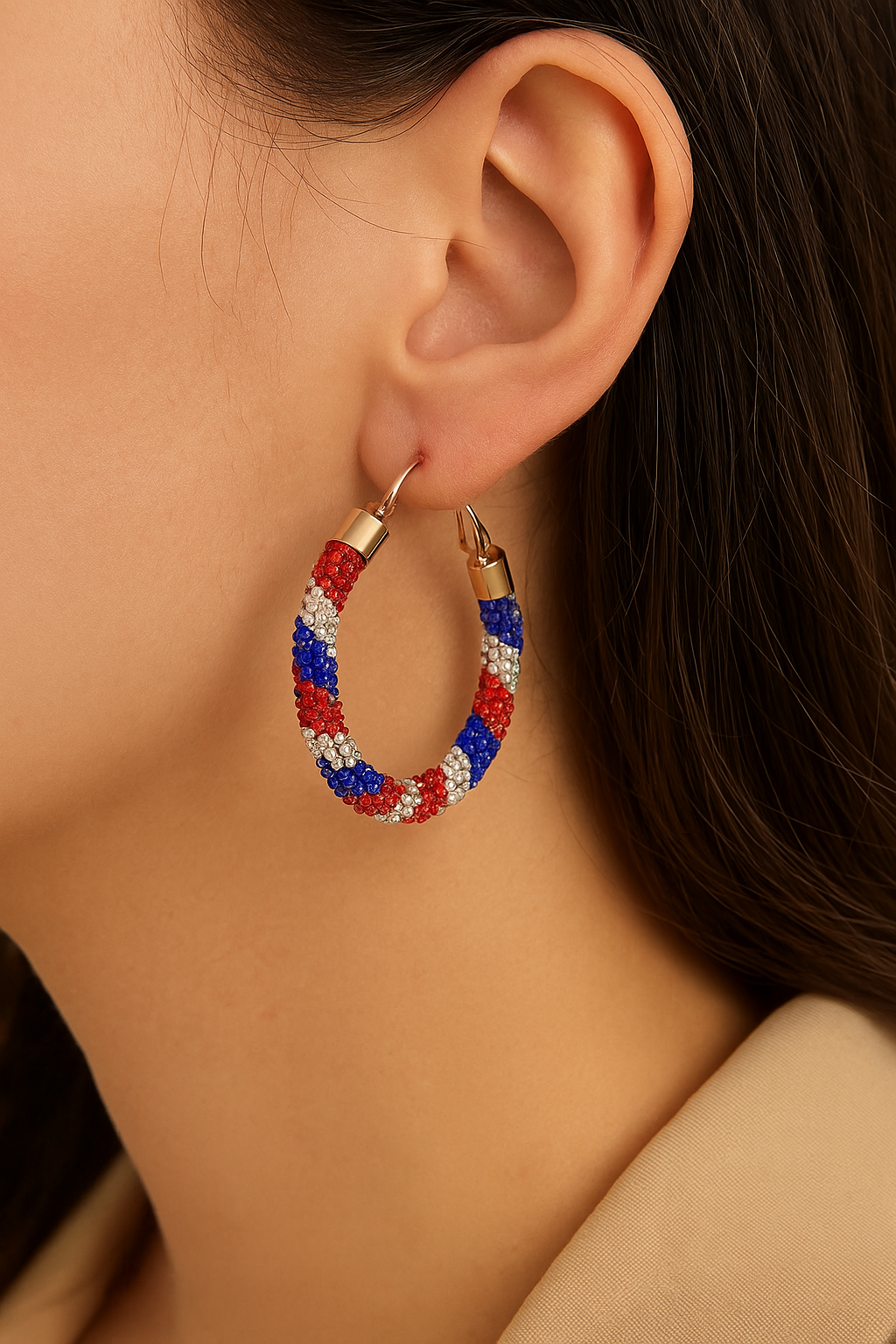Star Spangled Hoop Earrings