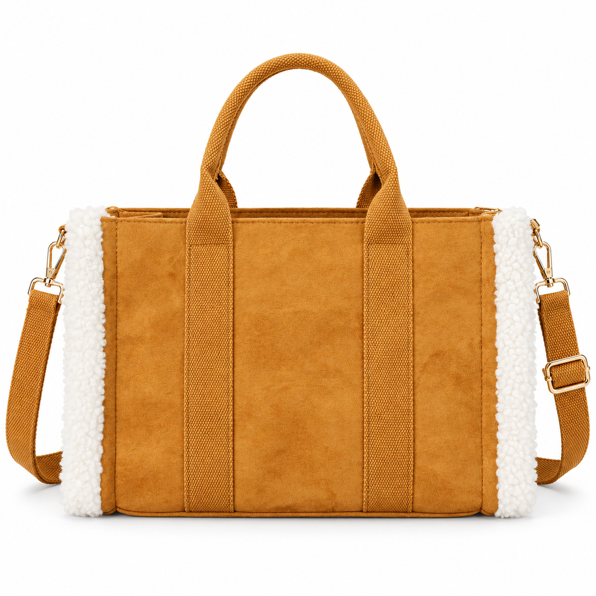Cozy Canyon Sherpa Trim Tote Crossbody Bag