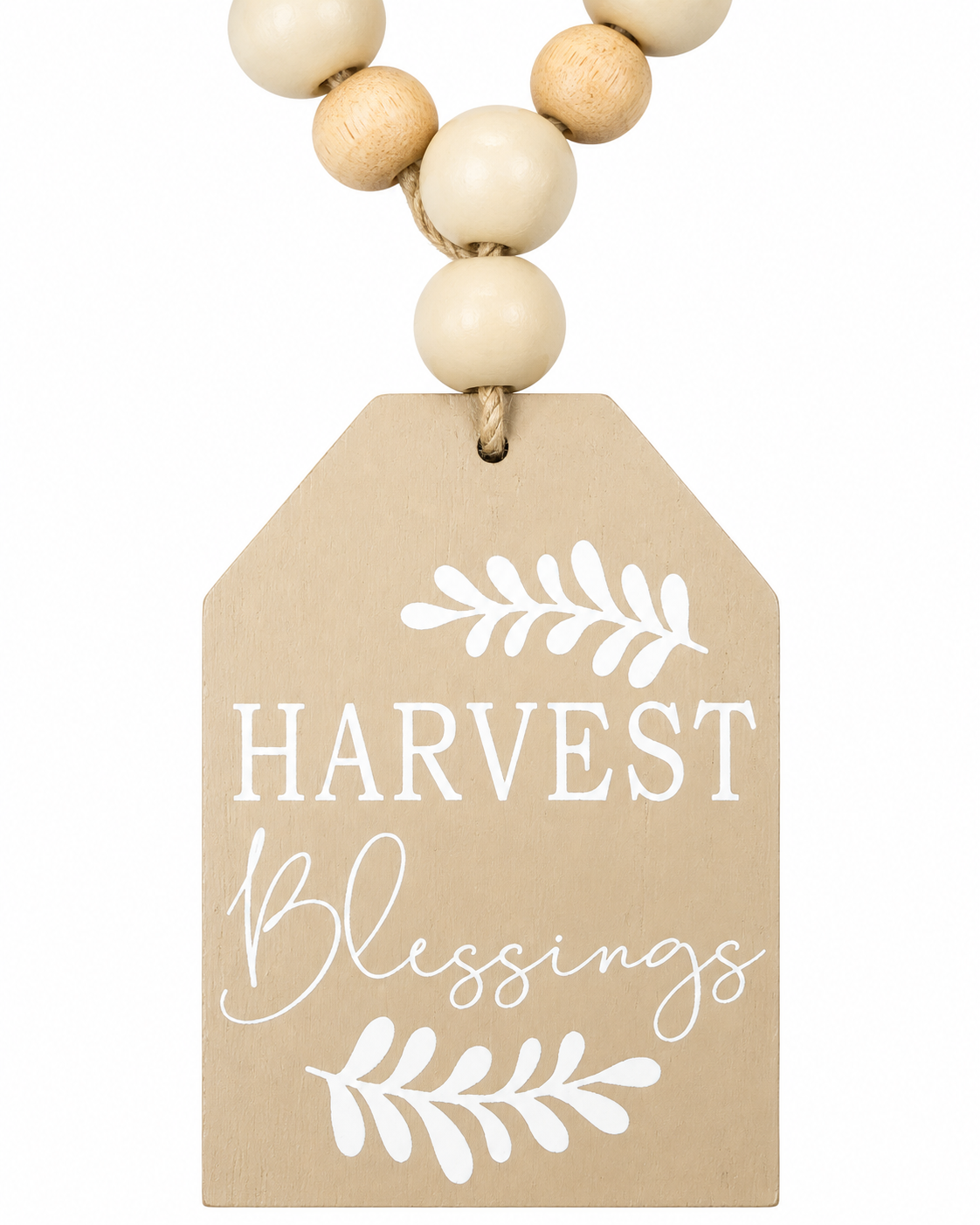 Harvest Blessings Beaded Fall Door Hanger – Neutral Thanksgiving Decor