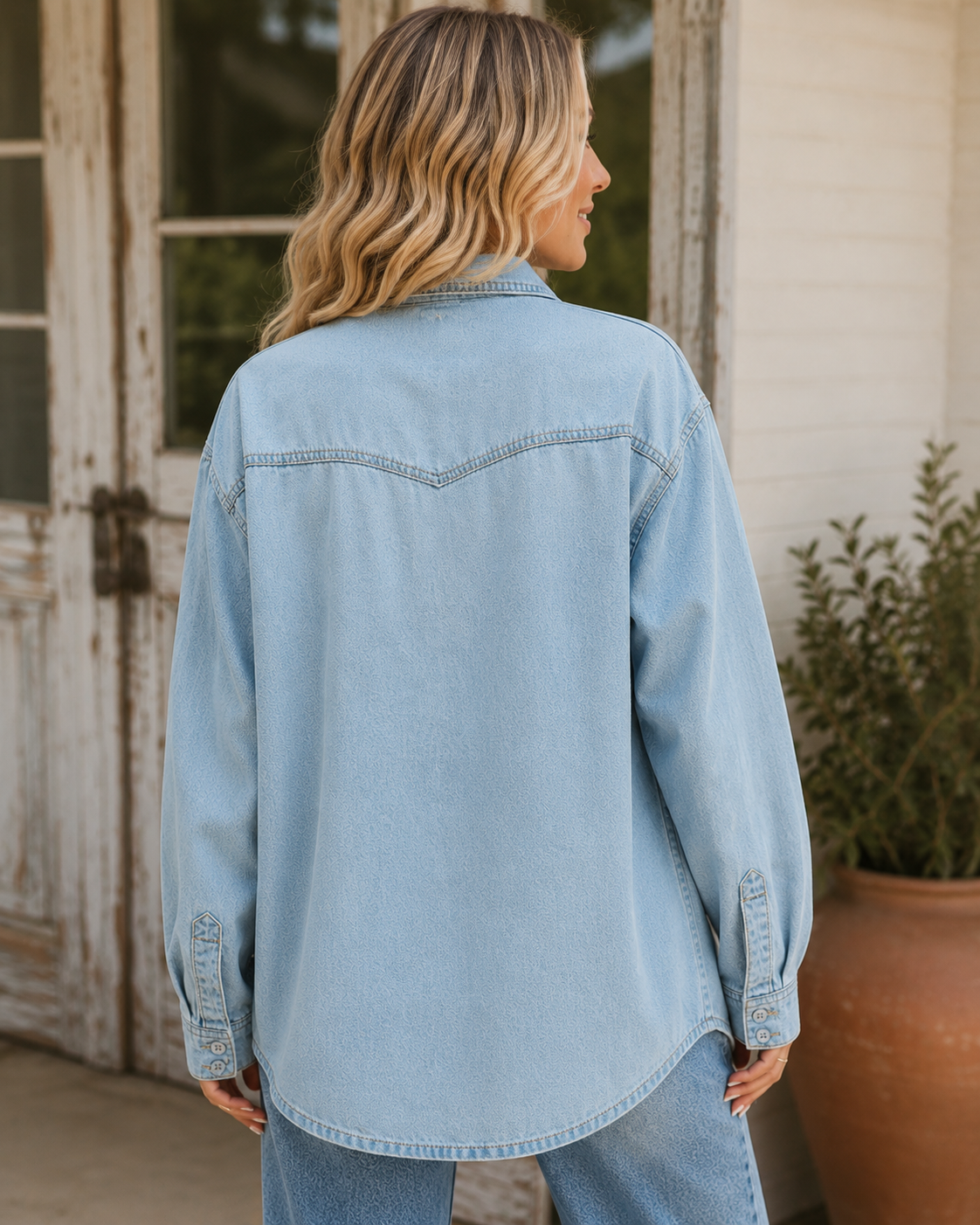 Classic Light Wash Denim Shacket
