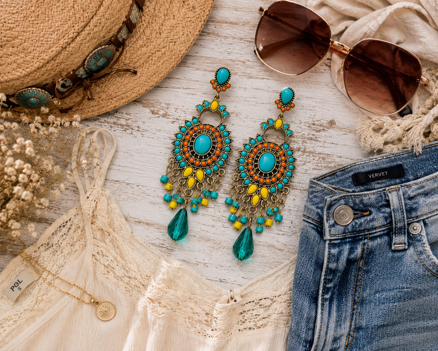 Sunset Fiesta Statement Earrings