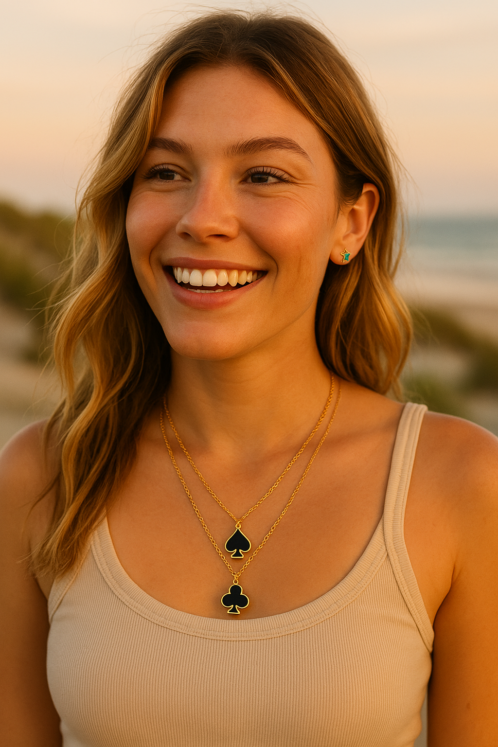 Spades In Her Pocket Gold Fashion Necklace