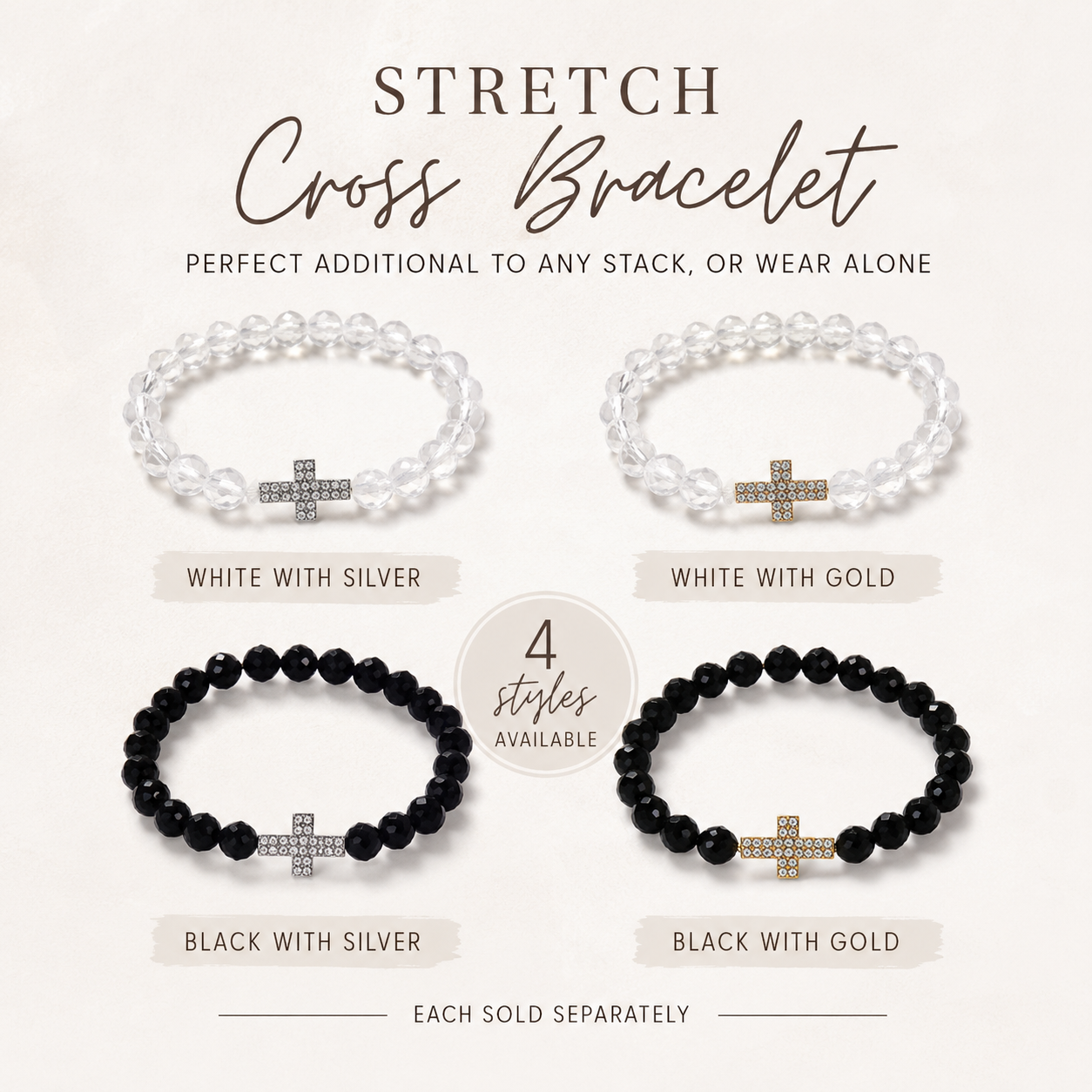 Everyday Faith Stretch Cross Bracelet
