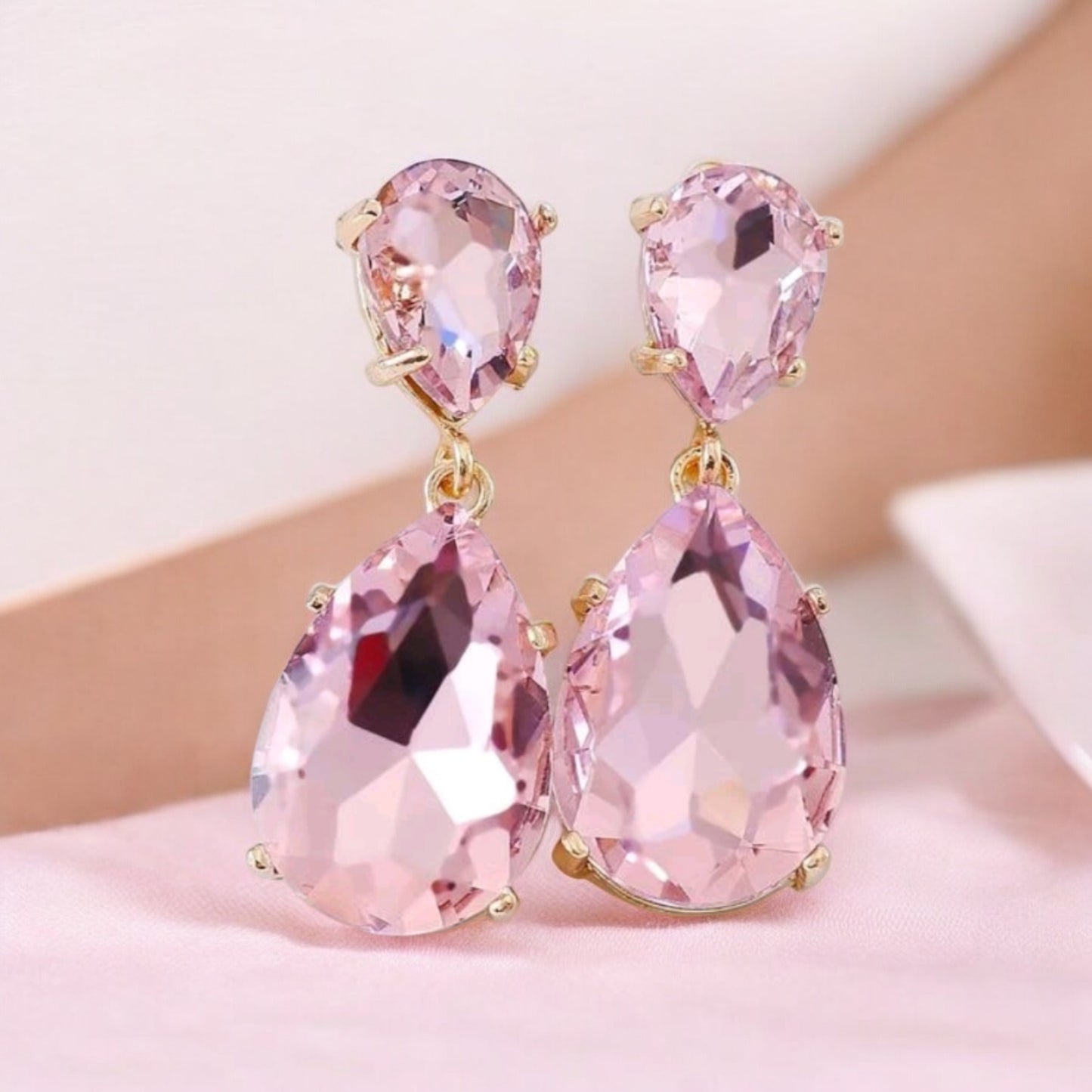 Drop Down For Love Rhinestone Drop Earrings