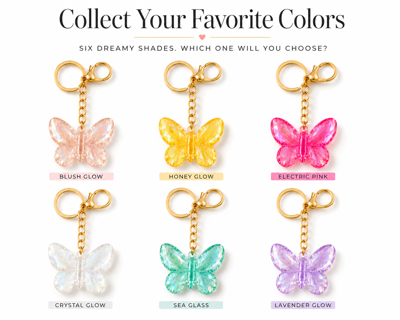 Flutter Glow Butterfly Keychain