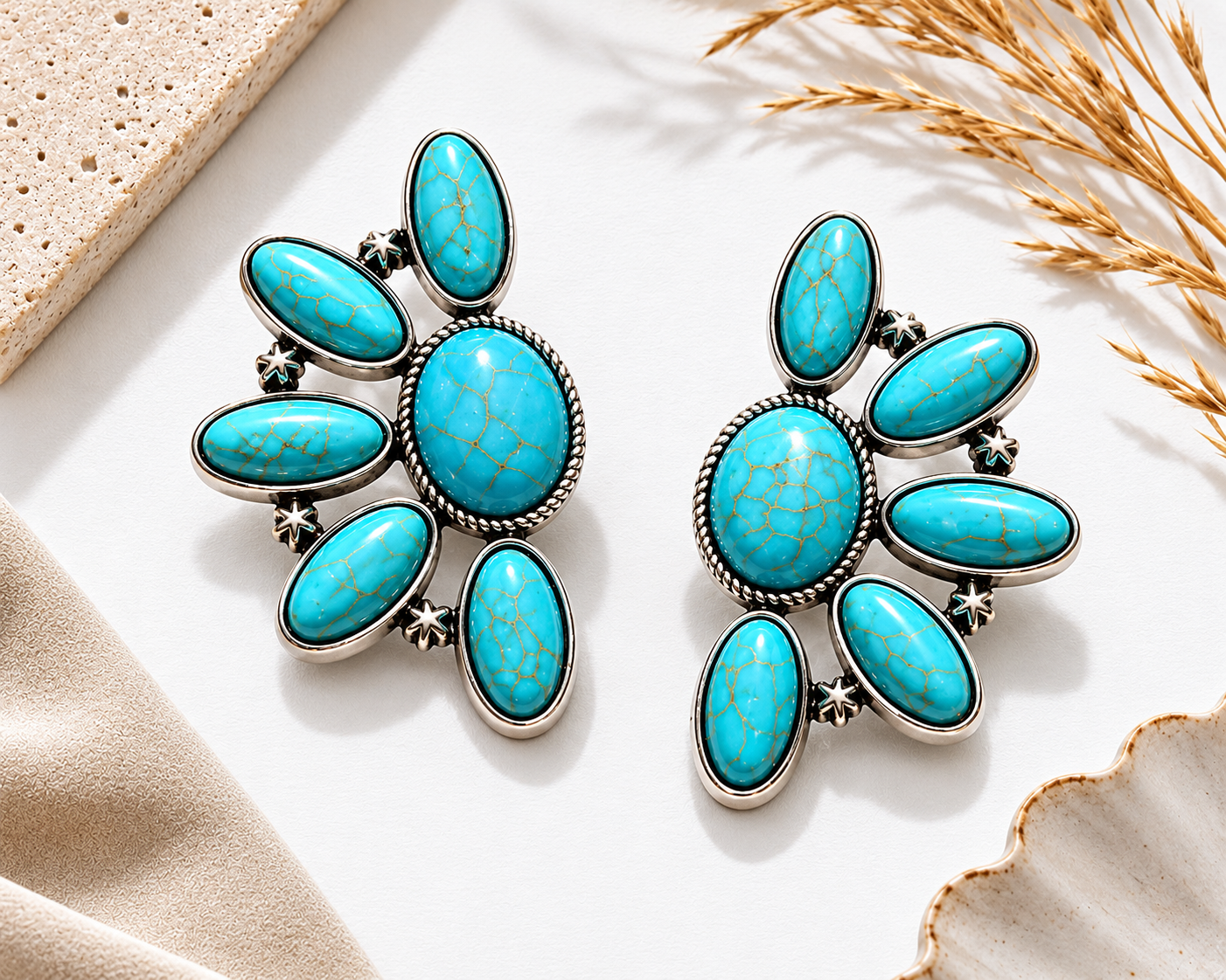 Arkansas Derby Inspired Turquoise Statement Earrings