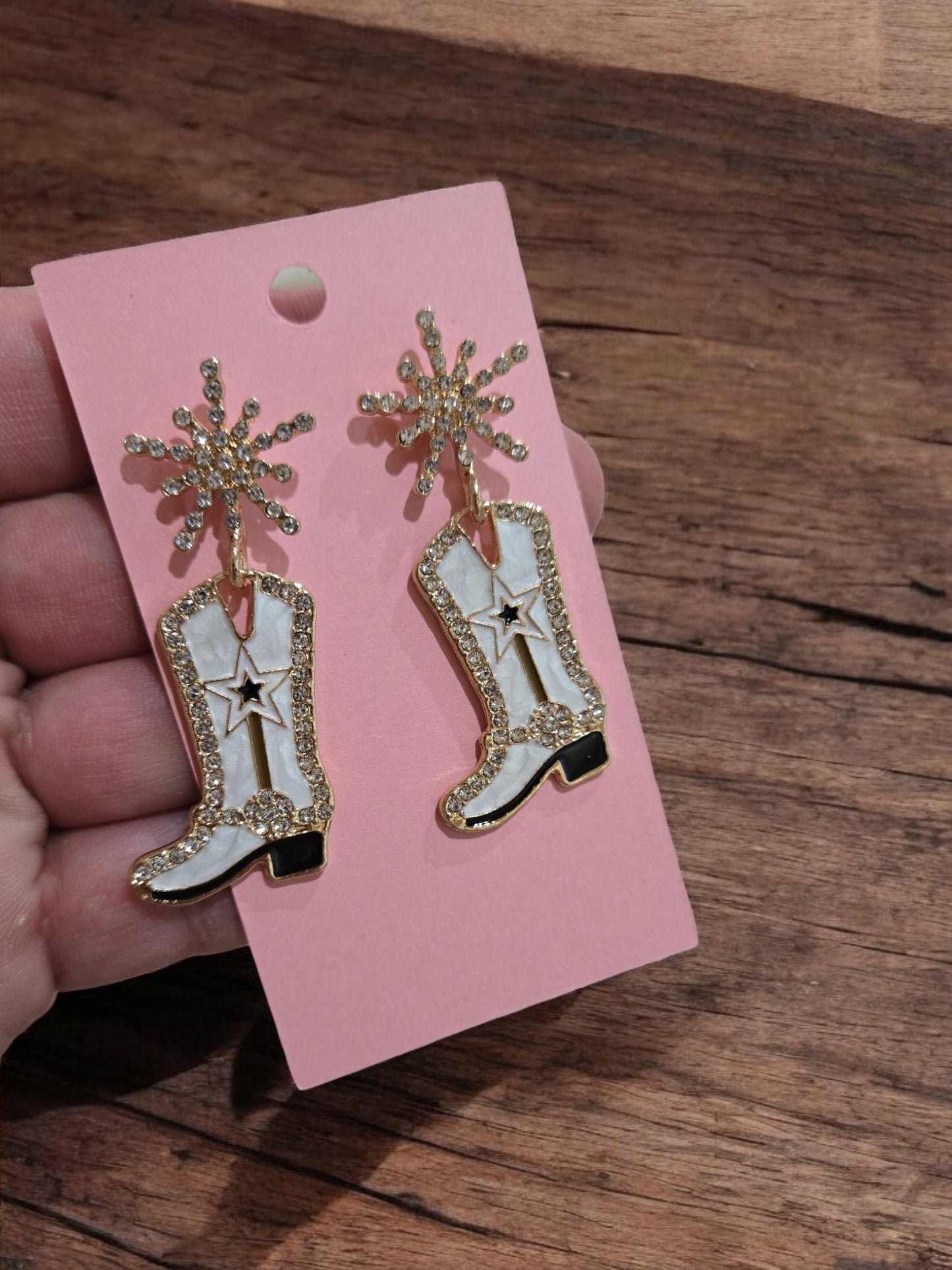 The Dolly Of Them All Glitz Western Fashion Boot Earrings