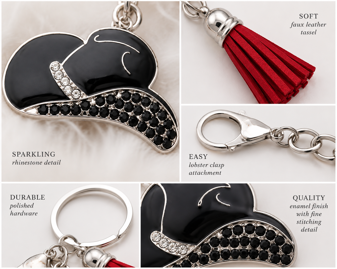 Midnight Mesa Cowgirl Hat Tassel Keychain
