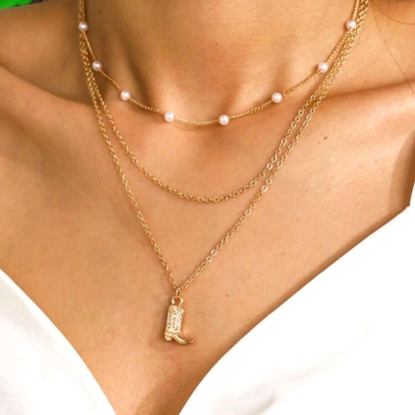 Boot Scootin 3 Layer Western Vibe Rodeo Necklace